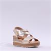 Oh My Sandals Cross Velcro Wedge - Champagne